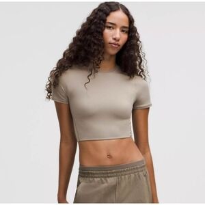 Lululemon Wundermost Ultra Soft Nulu Short Sleeve Crew Shirt‎ Taupe Brown XS